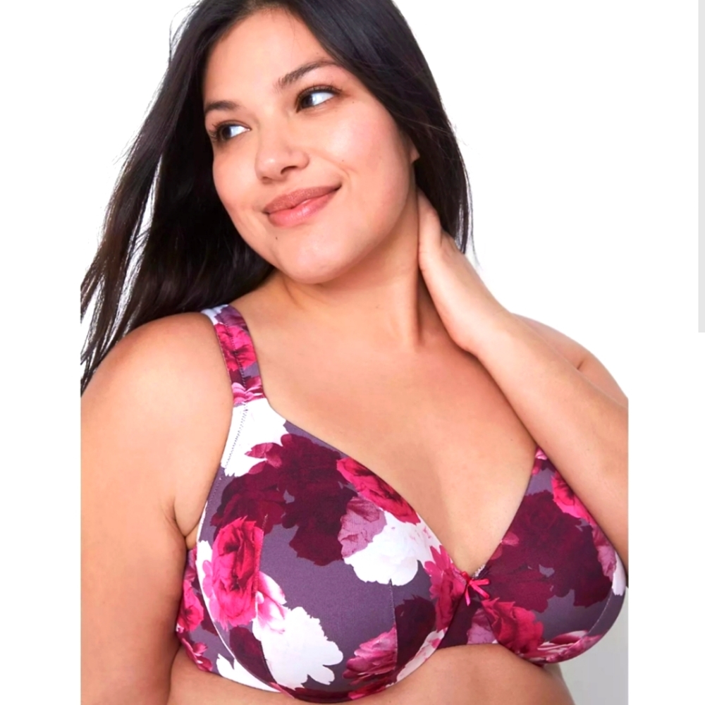 Lane Bryant Cacique Lightly Lined Full Coverage Bra Floral size 42DD New - Picture 2 of 6
